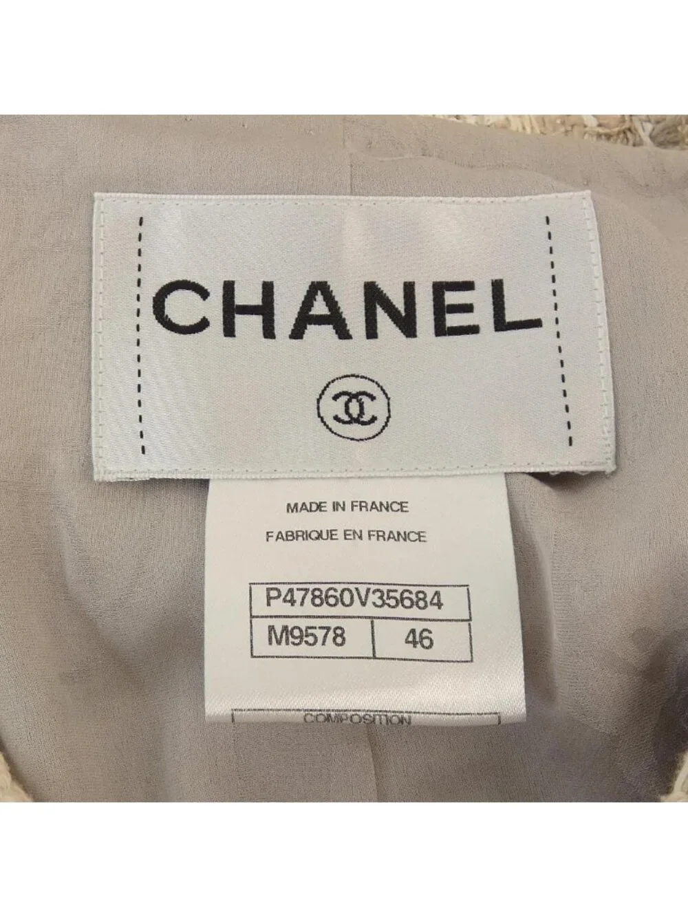 Chanel Collarless Jacket White